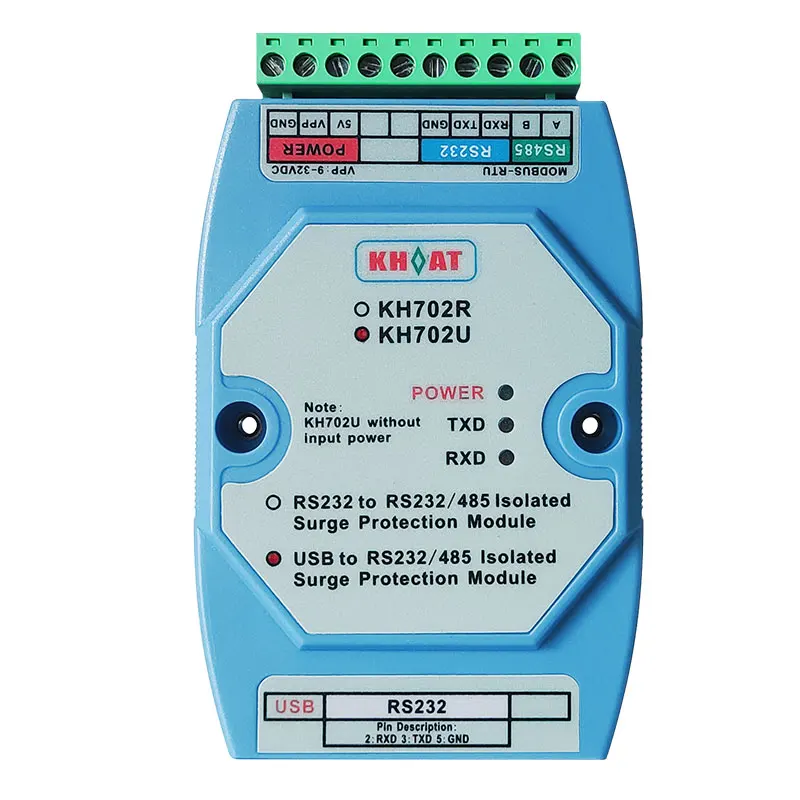 KH702U High Quality Digital Input Output Module 4-20MA RS485/RS232 USB Communication Converter Single Output Inverter Converter