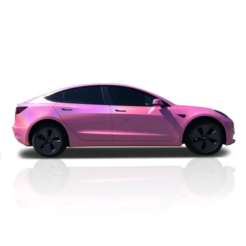 Premium Colorful Laser Pink Car Wrap Tint Film Glossy Rainbow Laser Pink Purple  Film