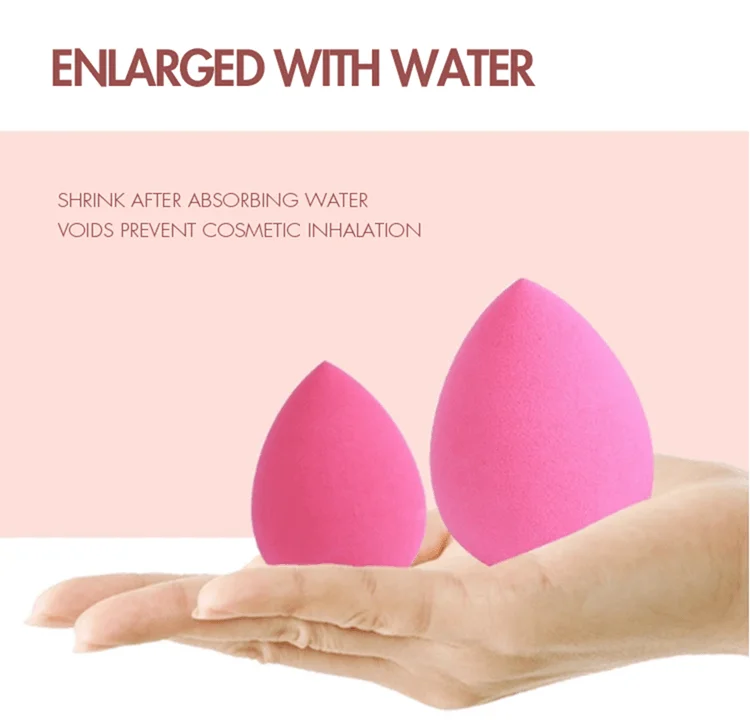 
Оптовая продажа 2020, 10 цветов, розовый веганский макияж в форме капли, миниатюрная мягкая Фирменная этикетка, губка для яиц с логотипом на заказ, в коробке 
