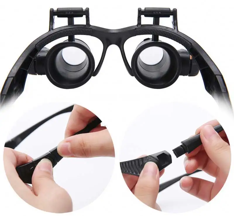 Interchangeable Bracket Watch Repair Magnifier with LED Light
