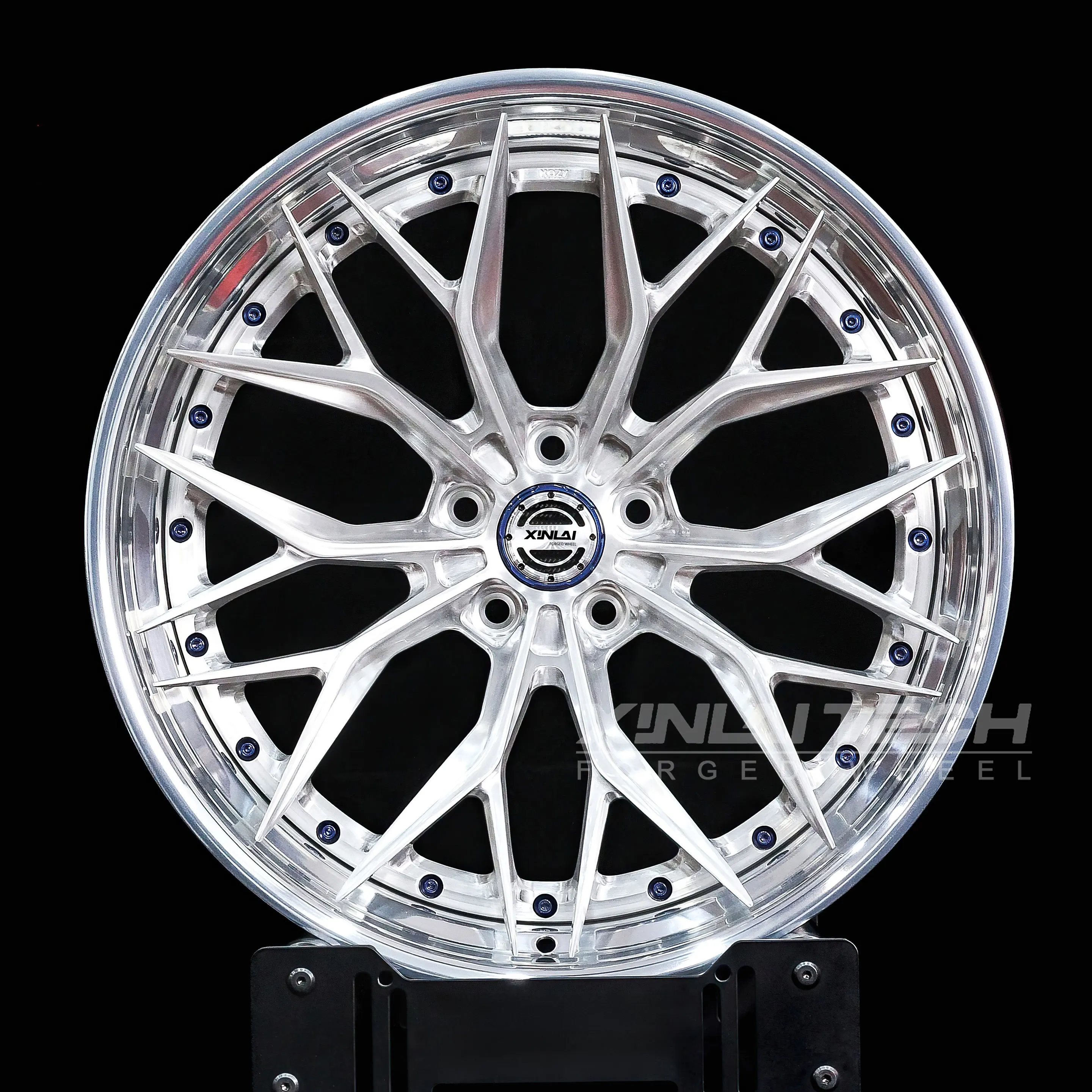 XL Wheels 5x112 5x114.3 5x120 Two Piece Silver Polished Brusded Deep Dish Deep Lip Concave Custom Forged Wheels Car Alloy Rim - Image 1