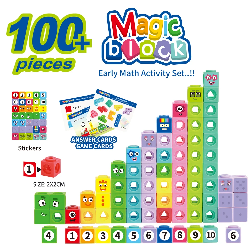 Mathematical Number Blocks Link Cube Educational Toys Kids Learning Math Toy