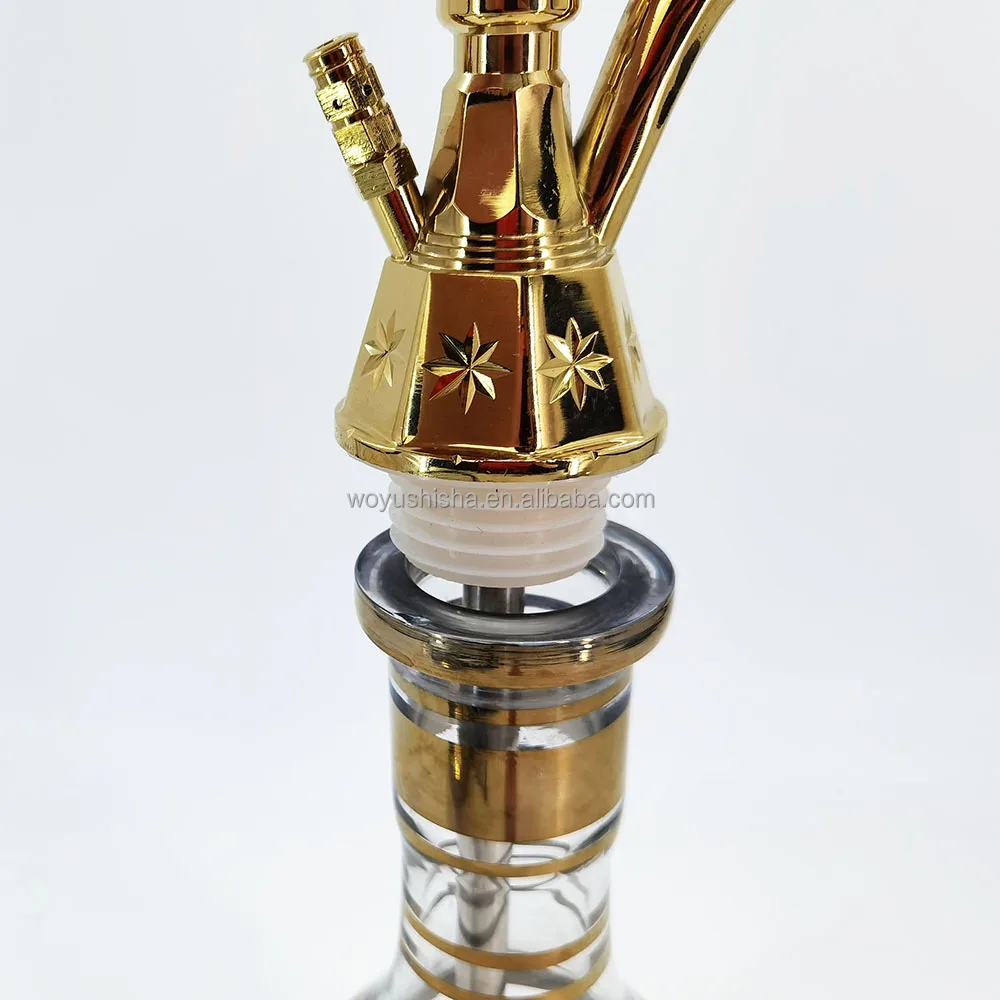 ドバイシーシャポット エジプト金色フーカー ガラスシーシャ 75CM