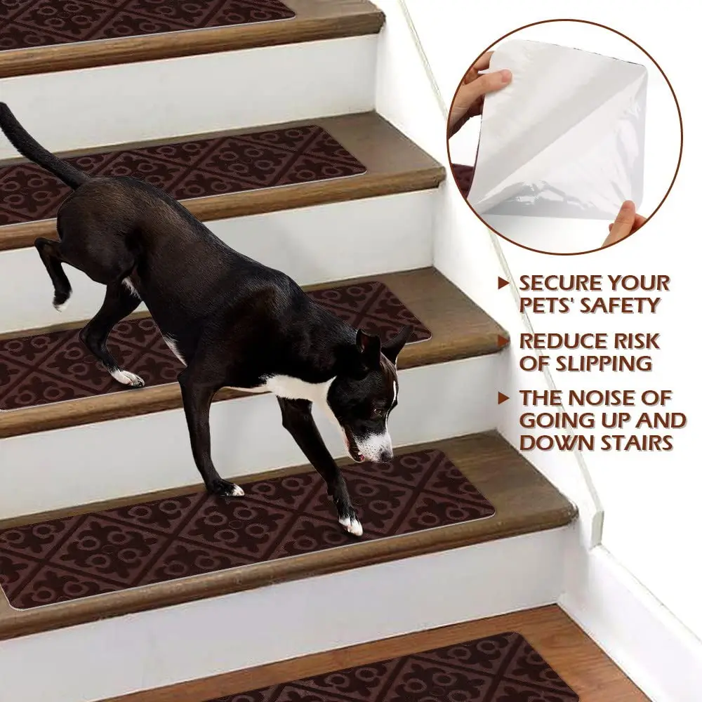 Stair Treads For Wooden Steps Indoor Nonslip Stair Treads Carpet Self Adsorbing Rugs Brushed