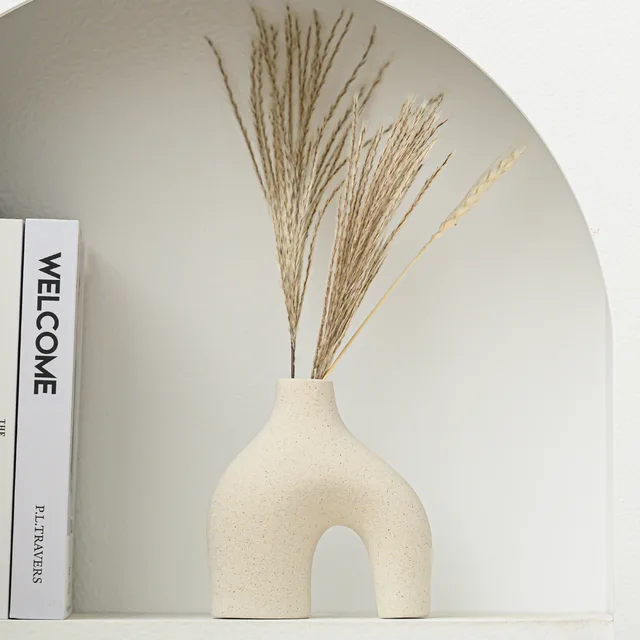 Wholesale Hot Sale Model Custom White Matte Decorative Morden Porcelain Flower Vases Home Decor Ceramic Vase