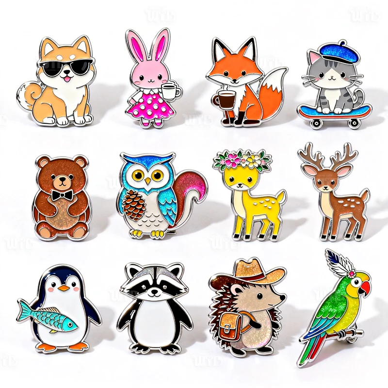 Fabriek Ontwerp Uw Eigen Aangepaste Cartoon Dier Zachte Emaille Legering Metalen Speld Aangepaste Fashion Souvenir Kleding Kraag 3D Spelden
