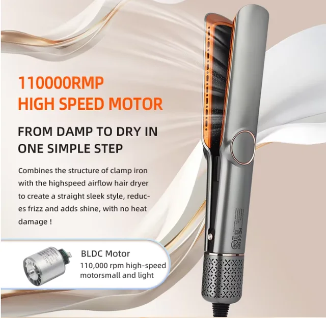 Best Hair Straightener Salon 2 in 1 Hair Dryer Flat Iron Wet to Dry Straightening with air Hot Air Styler Hair Straightener