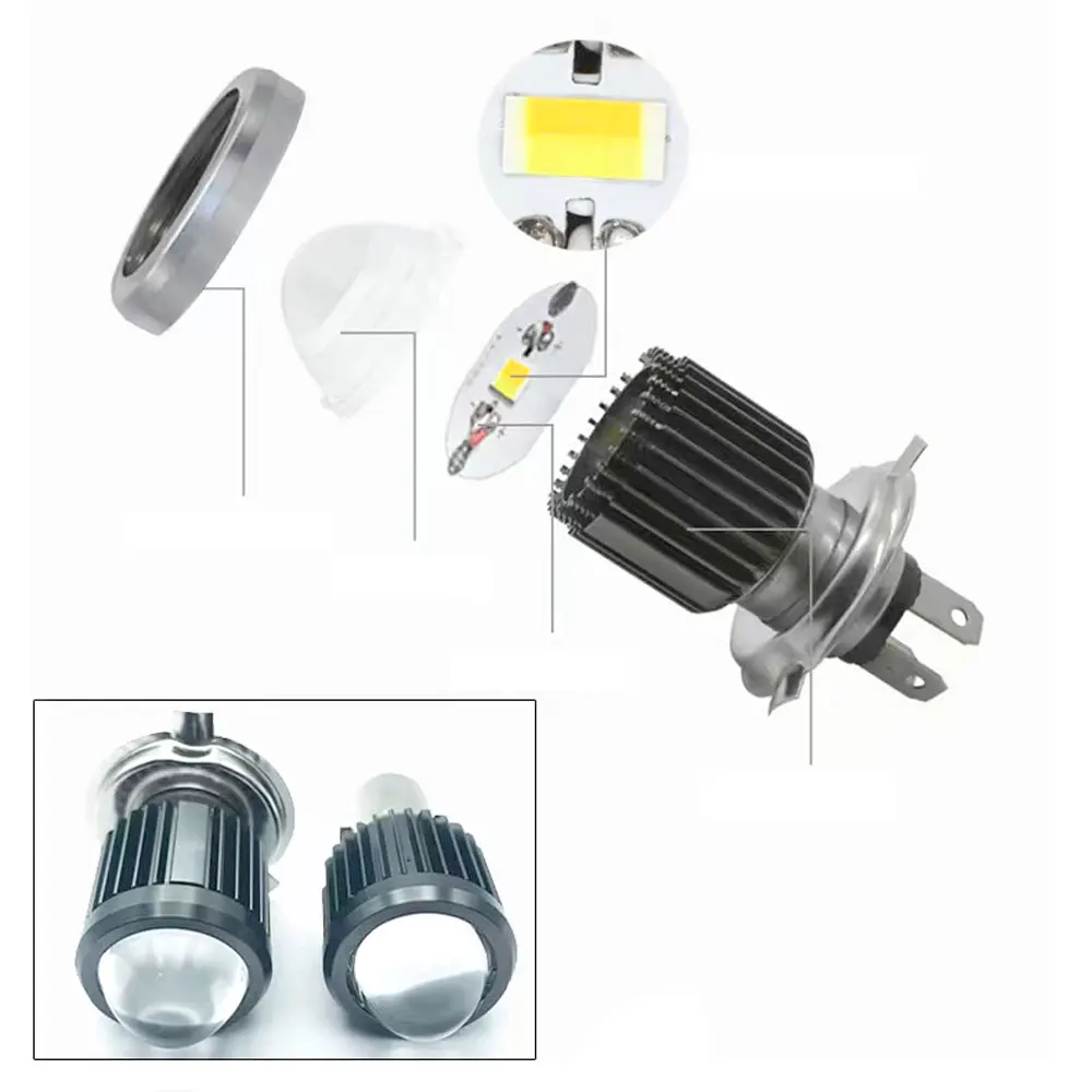 Светодиодная лампа H4 BA20D на заказ двухцветная для передней фары мотоцикла поставка с завода в