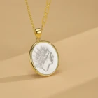 Vintage Pendant Vintage Ins Style Vintage Sun Coin Pendant Necklace 925 Sterling Silver With 18K Yellow Gold Plated Necklace