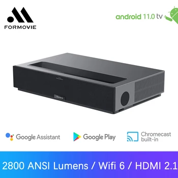 Formovie Theater Projector | Ultra Short Throw | Native 4K Ultra HD | ALPD 4.0 RGB+ 2800 ANSI Lumens | Bowers & Wilkins Hi-Fi Stereo Speaker | Android L206FGN