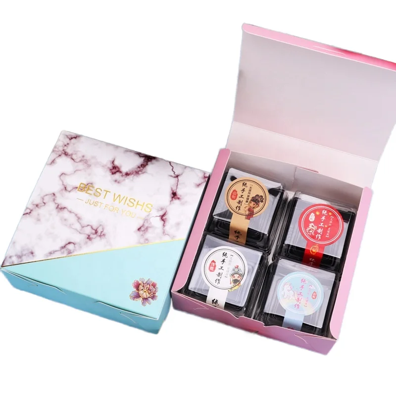 OEM Service Luxury Design Mooncake Paper Box Premium Food Packing for Moon Cake Gift Gold Foil Printed Cardboard PVC Folders details