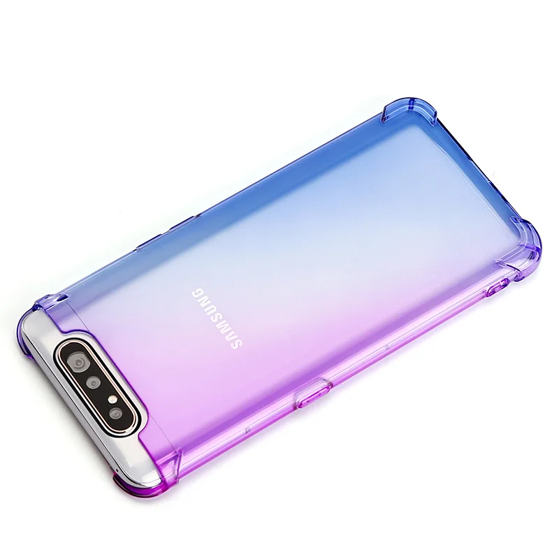 Gradient Color Shockproof TPU Case for Samsung Galaxy A80 Case Clear Soft TPU Phone Case for Samsung Galaxy A90