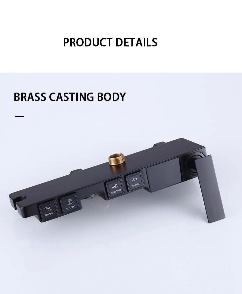Цвета: черный золотистый интеллигентая (ый) Термостатический смеситель для душа голову все медные можно поднять и понизить кнопочного типа бытовой