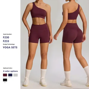 Custom Breathable Plus Size High Waist 2-Piece Yoga Set with Sculpting Sports Bra Shorts for Women Fitness Running Yoga Sets