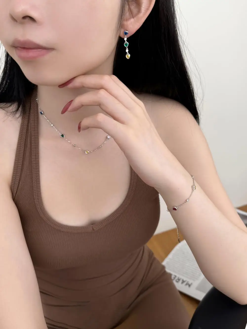 KAKODIY four-color heart-shaped bracelet 925 sterling silver chain women's lucky bracelet detail 3