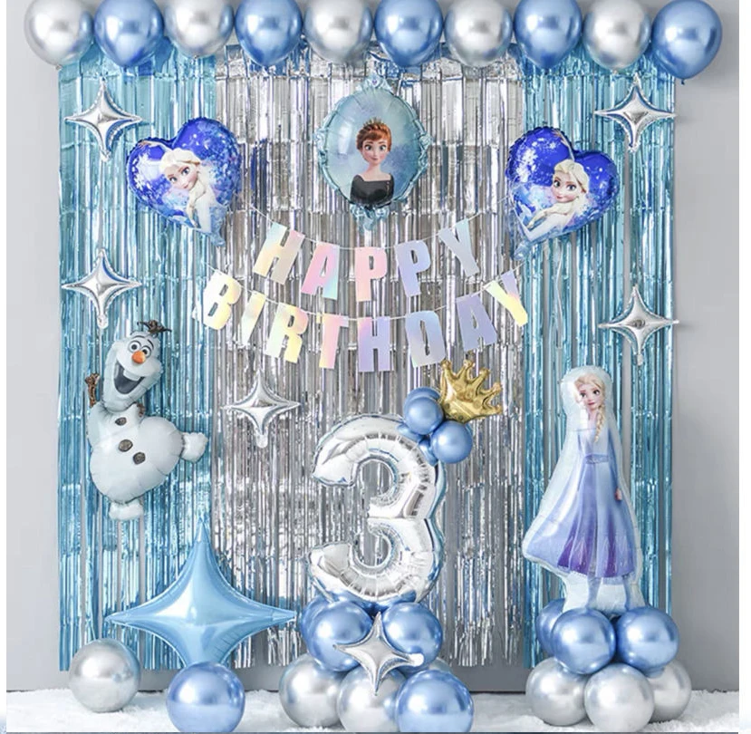 frozen birthday decoration balloon scene layout