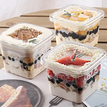 High quality transparent cake food blister tray packaging box dessert plastic small box dessert cake plastic containers