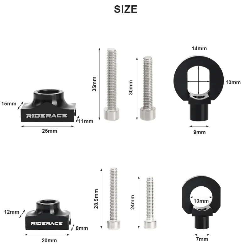 RIDERACE Bike Chain Tensioners Adjuster Bicycle Tensioner Fastener Bolt for Tool Aluminum Alloy Single Speed Adjuster Regulator