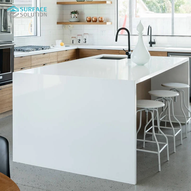 Acrylic White Bathroom Shower Wall Panel Waterproof Solid Surface ...