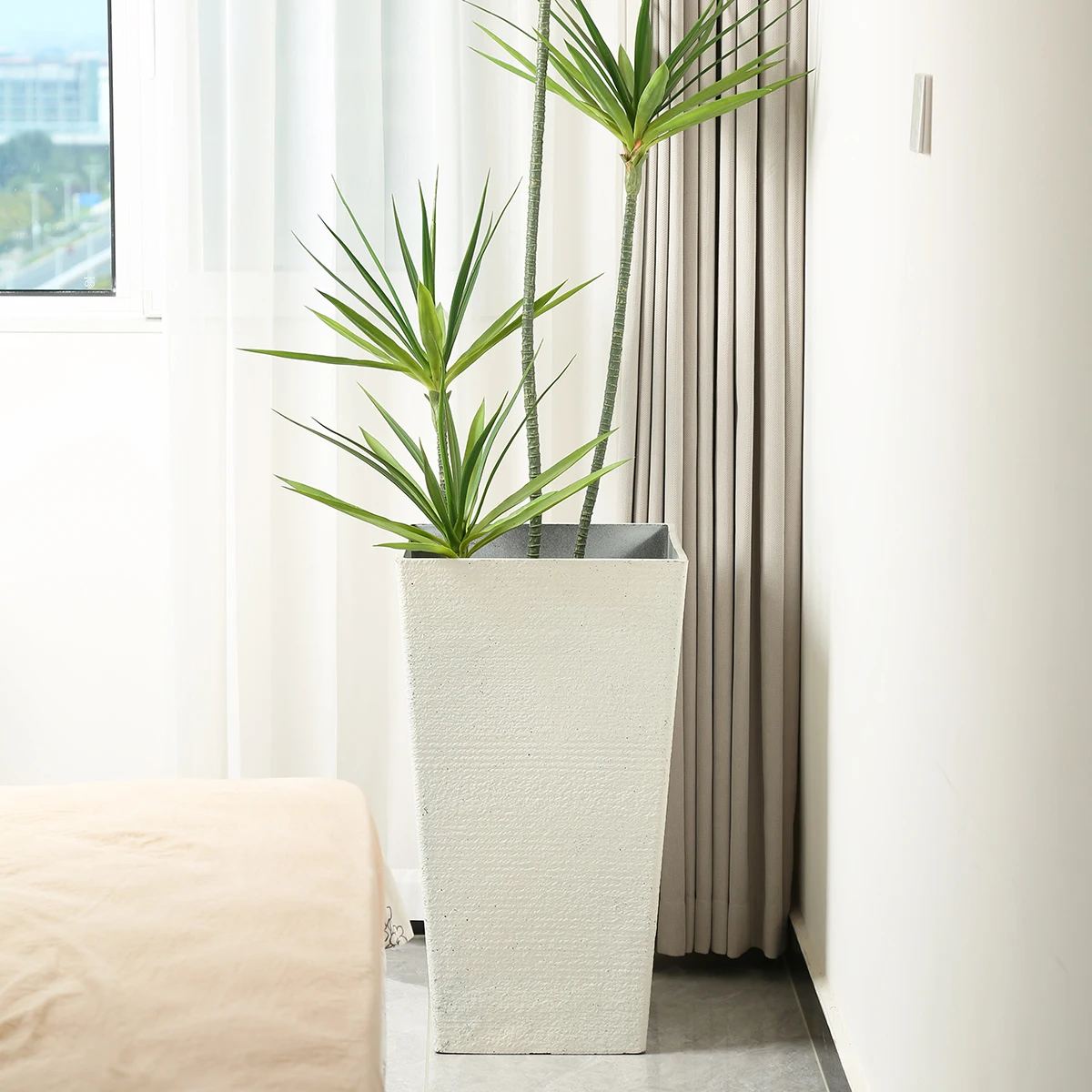 卸売プラスチックトールスクエア植木鉢40ビッグサイズフラワーポット
