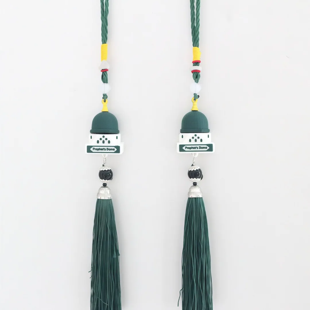 Eid Al-Fitr Resin Ornament Car-Mounted Muslim Kaaba Mosque-Shaped Rearview Mirror Pendant