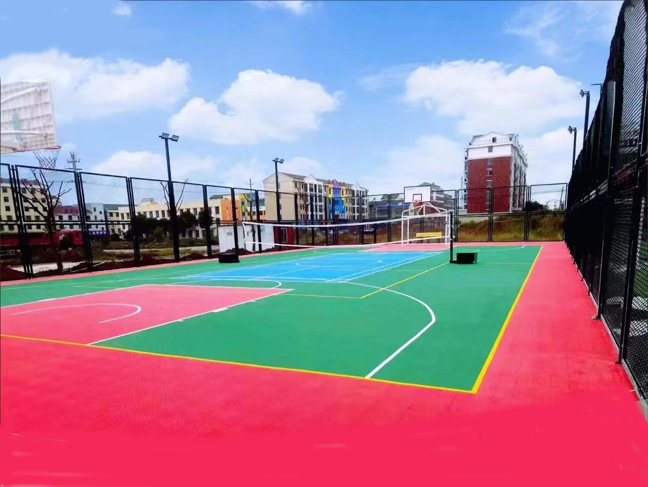 Portable Interlocking PP Sports Tiles Removable Outdoor Basketball Court Flooring for Multi-Sport Courts