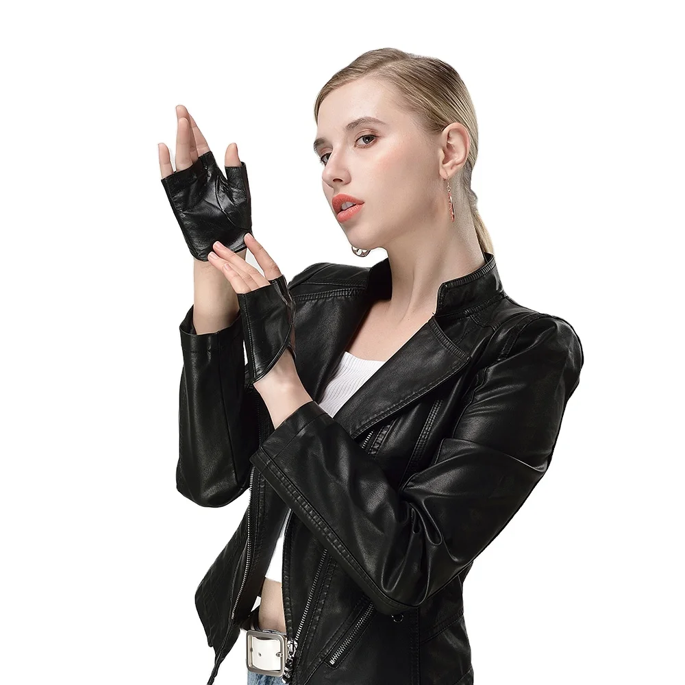 Летние дышащие кожаные перчатки для девочек