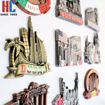 20 Years Factory Custom 3D Dubai UAE Landmark Refrigerator Magnet Souvenir Metal Collection Fridge Magnet Gift