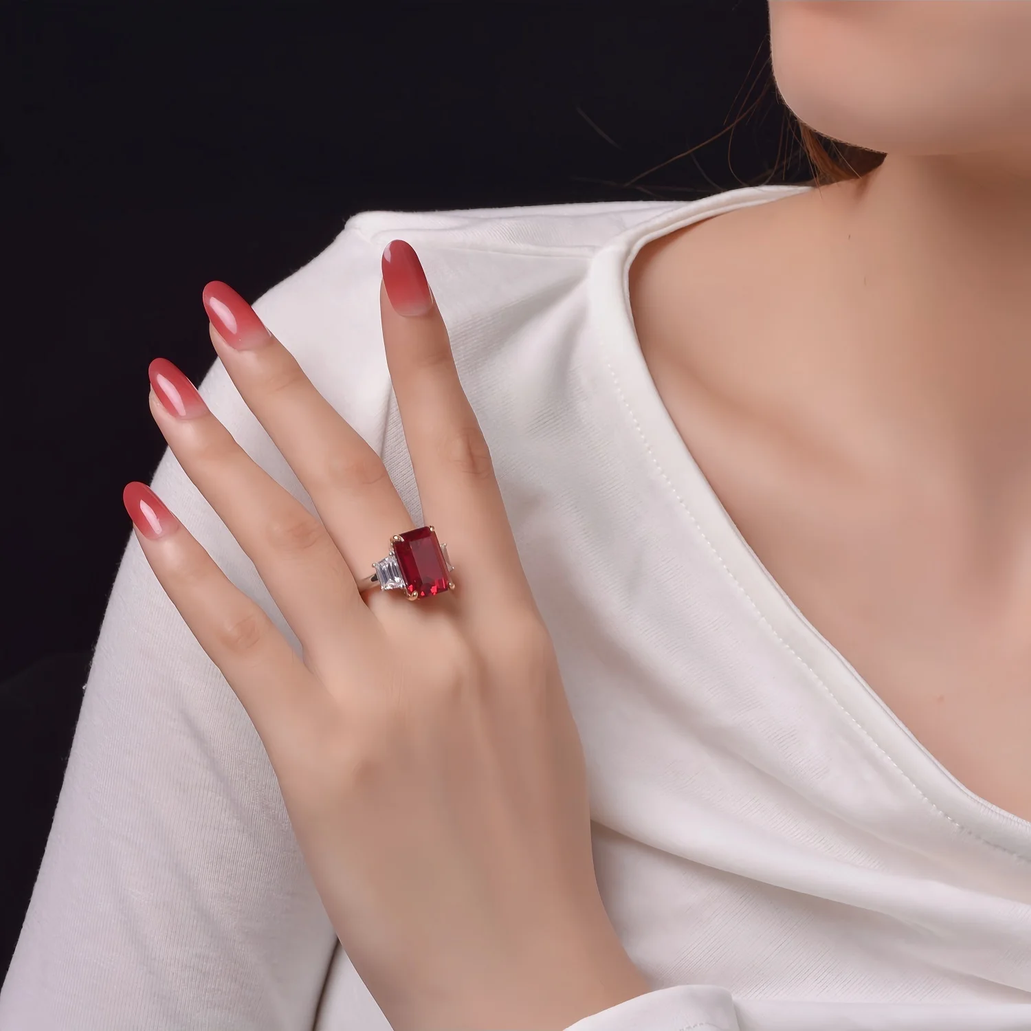 MUSHAN Jewelry Factory 925 Sterling Silver Ring Women Wedding Bands Lab Grown Gemstones Big 8ct 5A Zircon Fine Jewelry Rings