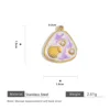 Seashell purple white = 2PCS