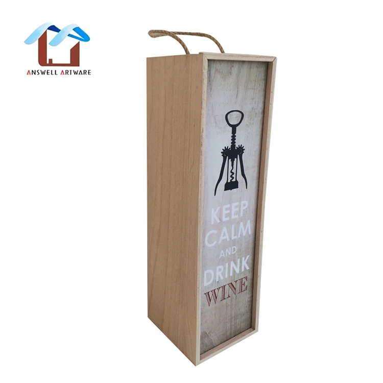 Высокое качество пользовательский шаблон раздвижная крышка деревянный подарок бутылка вина Упаковочная