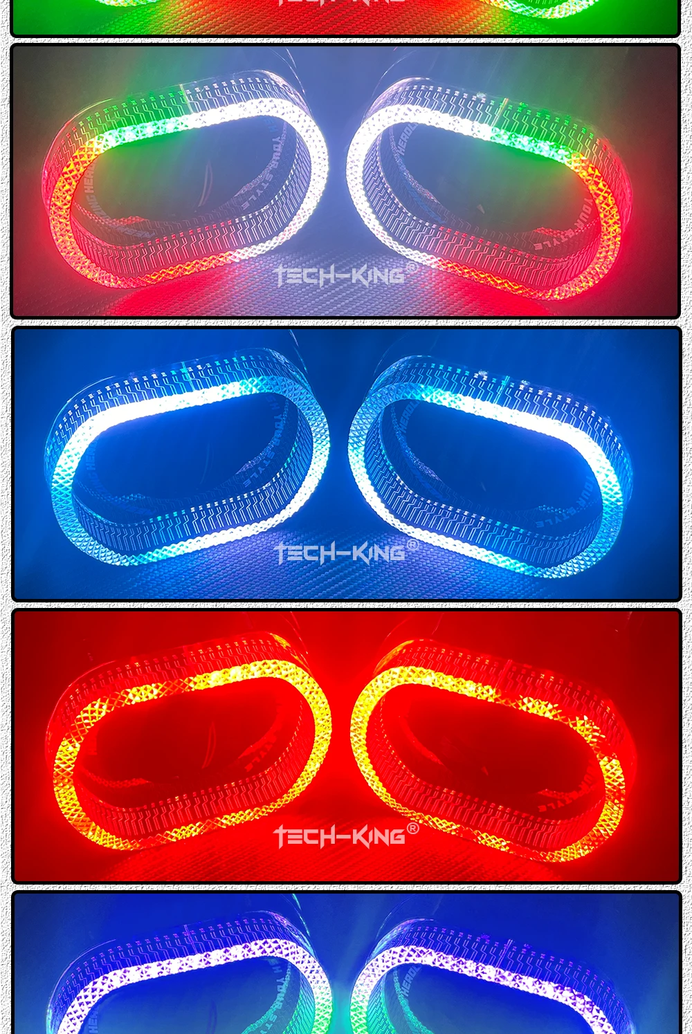 Car LED Angel Eye 2.5/3.0 Inch Shrouds with RGBW Angel Eyes & 5D Lighting for Projector Headlight Decoration New Condition Lamp