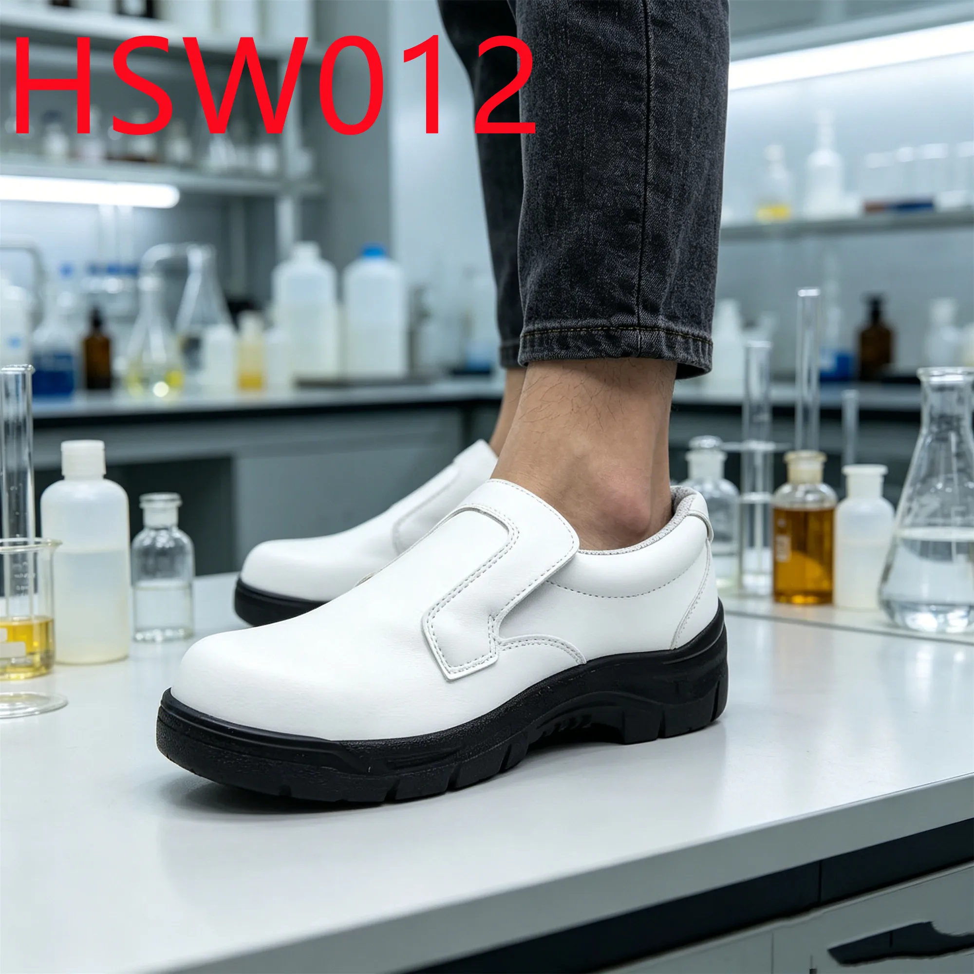 HY,Cosmetic Production Anti-germ Easy Wear Black/White Safety Shoes Kuwait Popular Unisex Work Clogs with Steel Toe HSW012