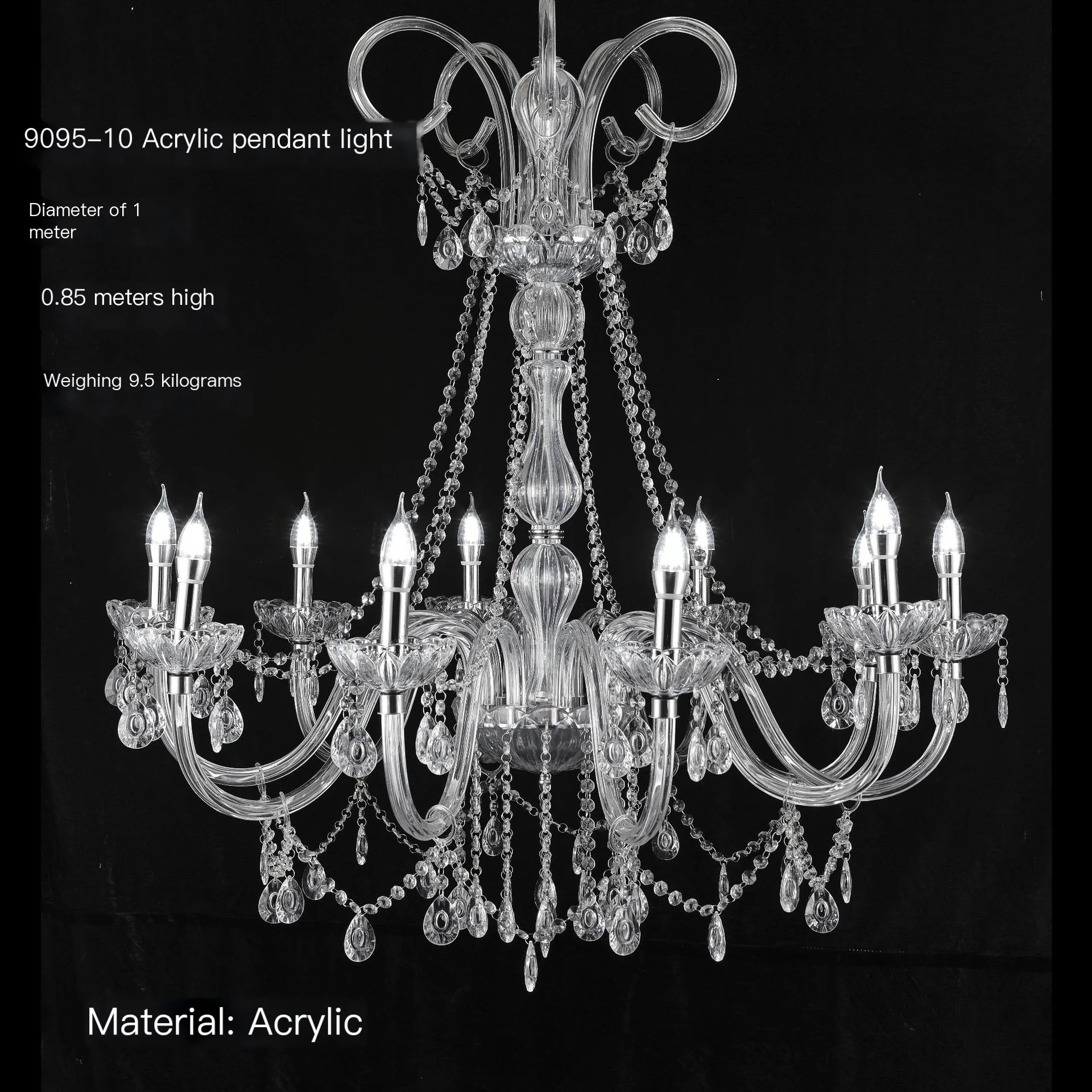 Vintage Hanging Lamp Modern with Fabric Shade Chrome European Crystal Chandelier
