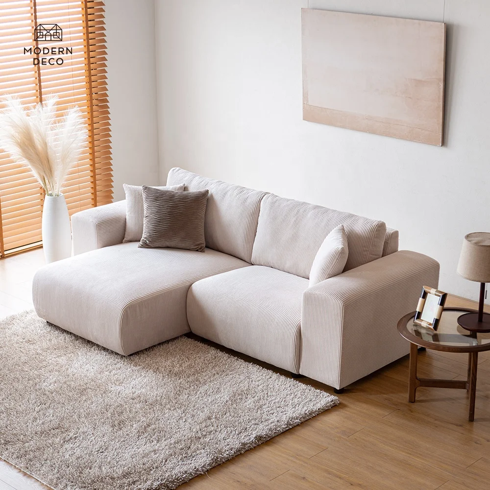 Ghế Sofa Góc Có Thể Đảo Chiều 1P+Ghế Tiết Kiệm Không Gian Thiết Kế Đa Năng Sang Trọng Chất Liệu Corduroy
