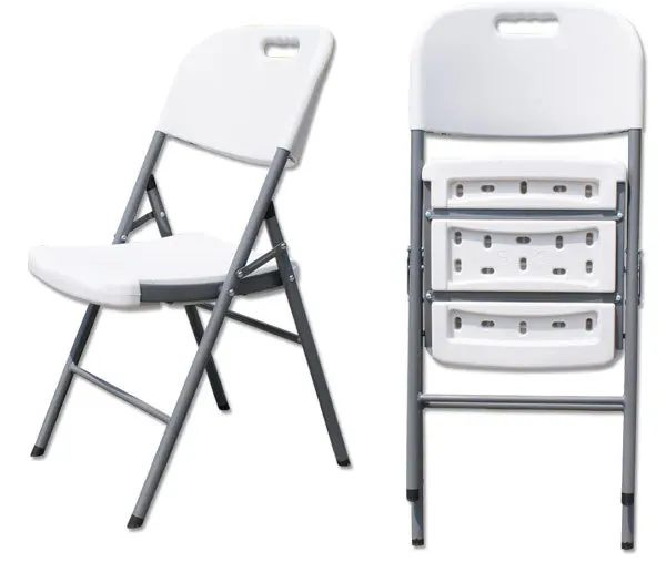 Simple Portable Dining Table and Chair Portable Backrest Outdoor Leisure Conference Plastic Folding Chairs