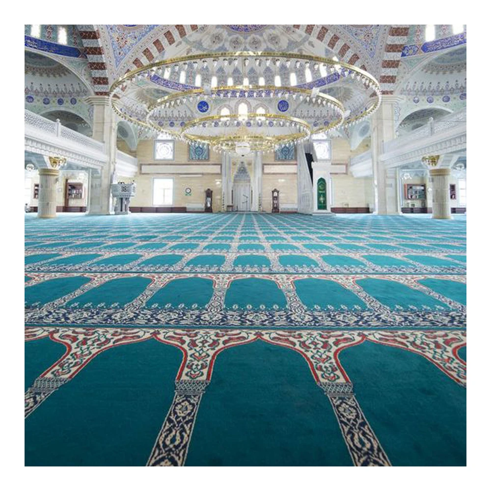 Customized Masjid Islam Carpet Mosque Roll Large Carpet Design Pakistan Mosque Muslim Carpet Factory Tapis De Priere Mosquee