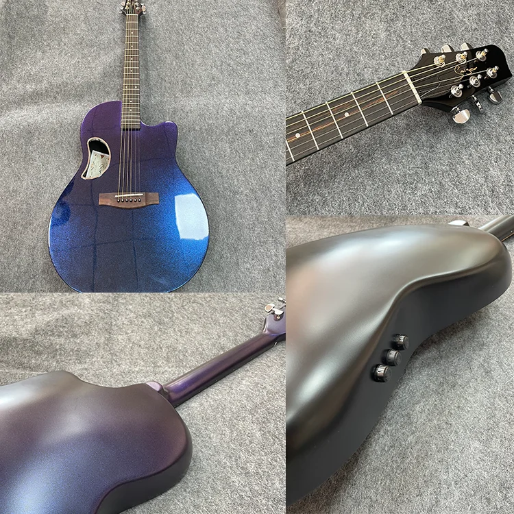 Carbon Fiber Acoustic Guitar with Unique Sound Hole Design, OEM