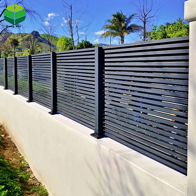 Customized Residential Fence Panels Outdoor Modern Aluminum Fence High End Deluxe Fencing Trellis Gates Metal Waterproof Morden