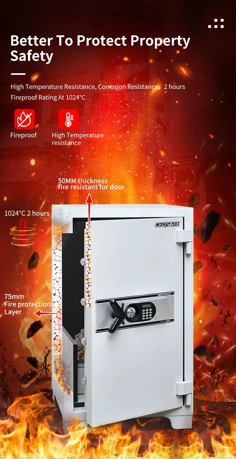 CEQSAFE Steel Furniture 2 Hours Mechanical Lock Fireproof Safe Box Security Cabinet factory