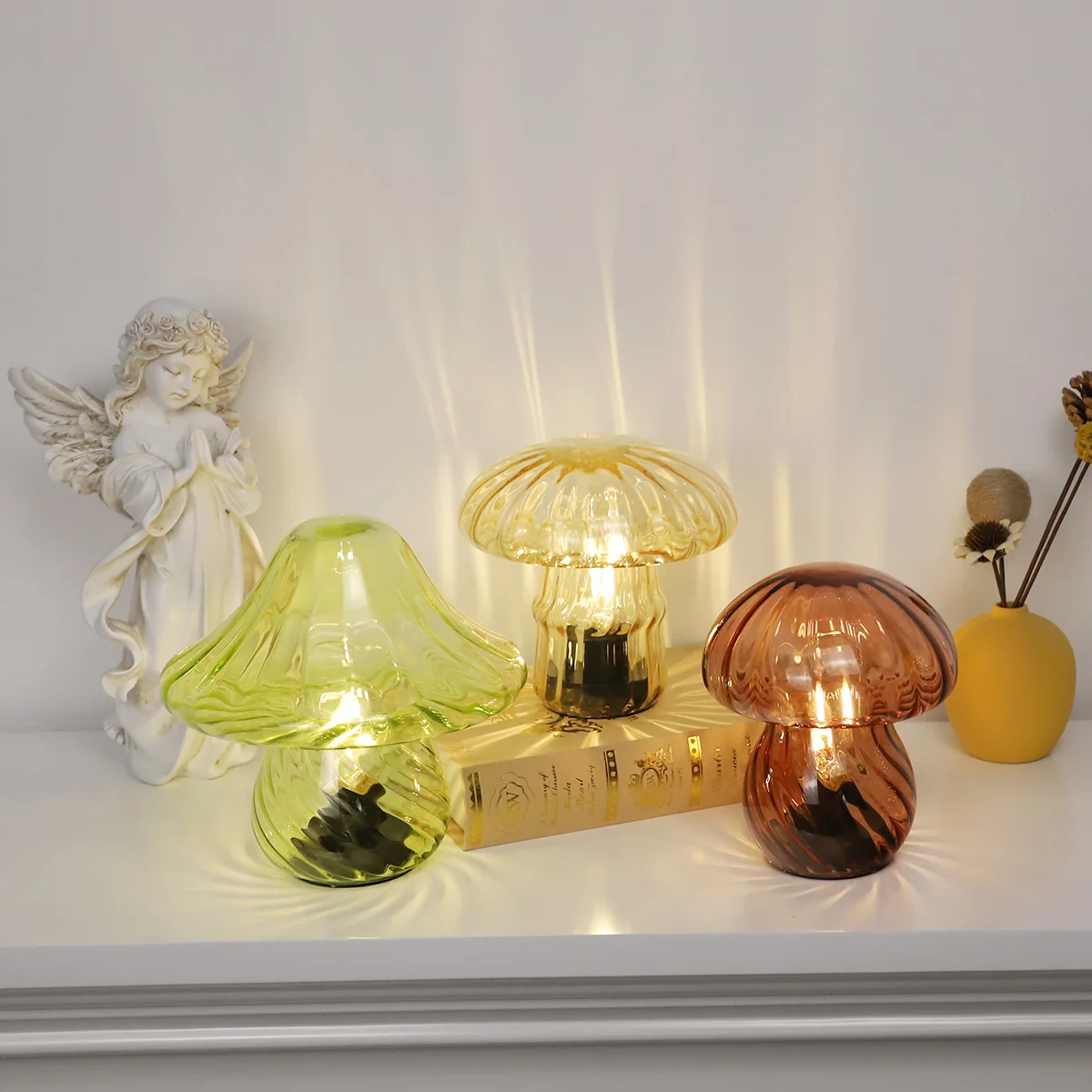 European court style cozy atmosphere creative mushroom shaped glass lamp indoor outdoor with lighting supplier