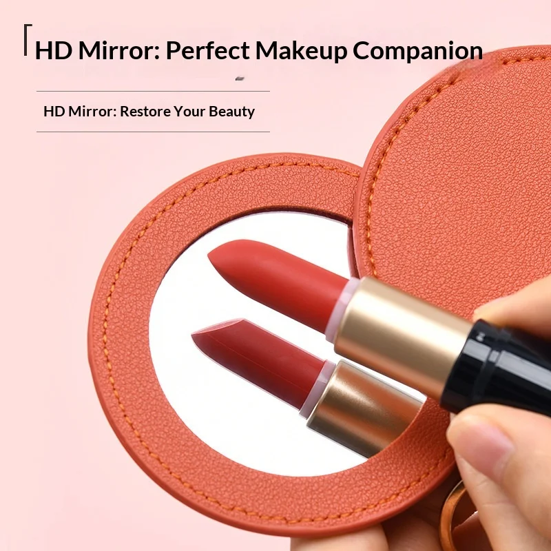 Customized Logo Round Rotating Portable Makeup Beauty Mirror Keychain Gift for Car & Commercial Use preview 2