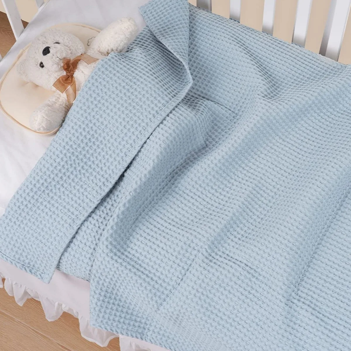 Factory Bestselling Custom Plain Coloured 100 Cotton Knit Baby Waffle