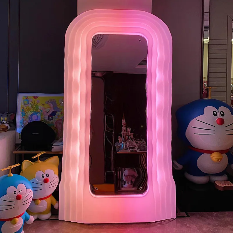 2024 Wholesale Indoor Home Diy Decoration LED Mirror Shop Decoration Home Decoration Floor Mirror Creative Wave LED Mirror