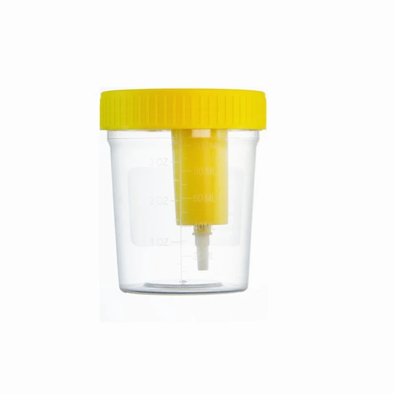 Disposable Plastic Sterile Urine Specimen Cup Customizable OEM Lab Supplier Flat Bottom Vacuum Urine Sample Collection Container