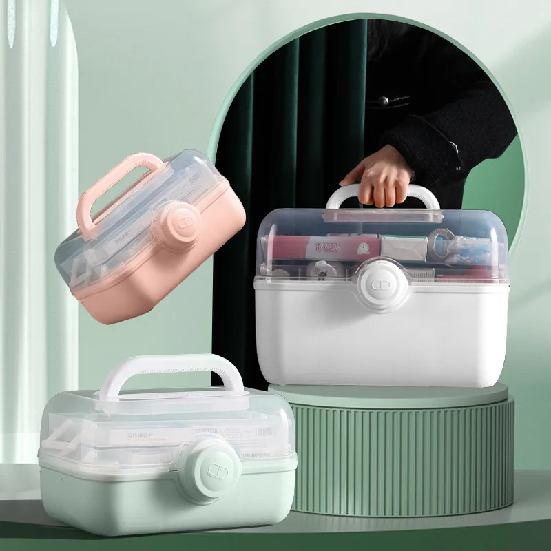 Бытовая креативная Удобная аптечка большой емкости многоуровневый комбинированный ящик для хранения с перегородкой контейнер лекарств