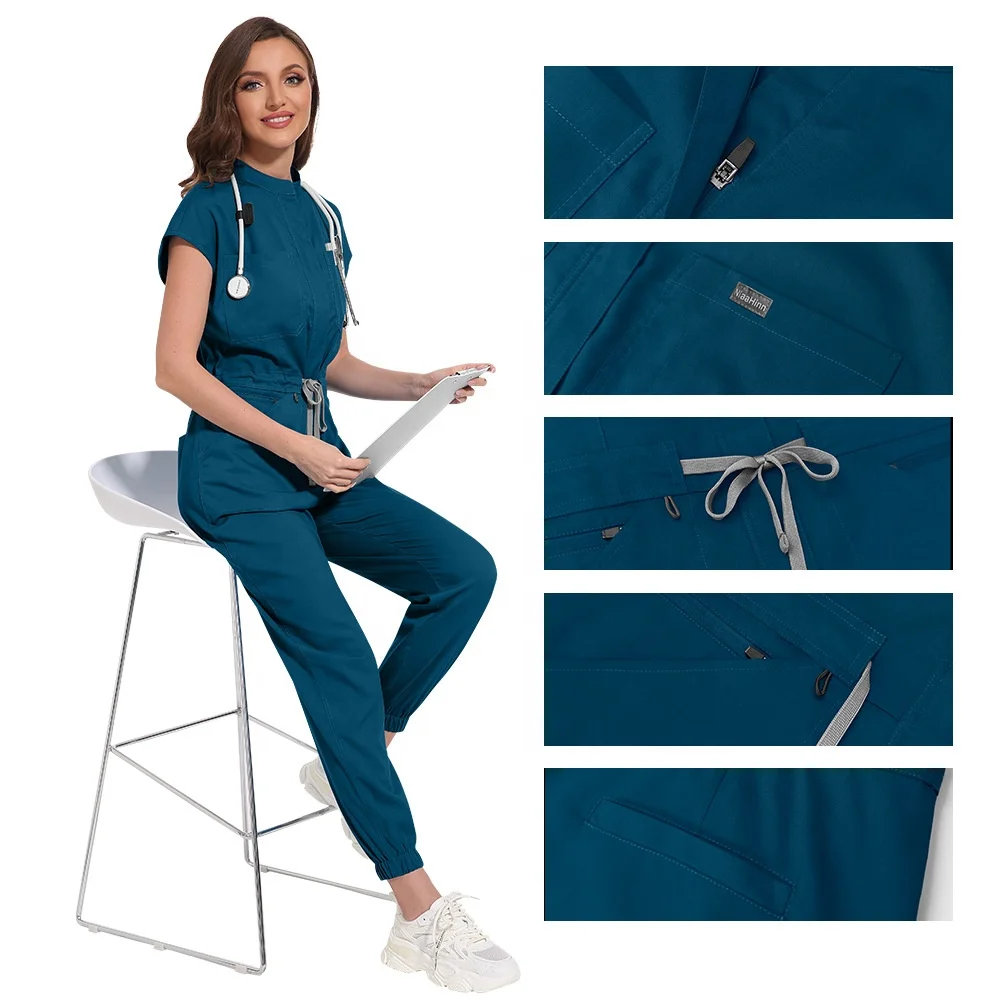 Uniforme d'infirmière personnalisé pour femmes Ensemble une pièce Uniforme  dentaire oral d'hôpital Combinaisons de travail Pantalons de jogging