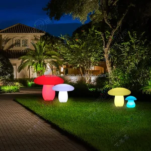 Modern LED Mushroom Lamp Plastic with Color-Changing Feature Indoor/ Outdoor Bedroom Decoration IP65 Rating for Home Use