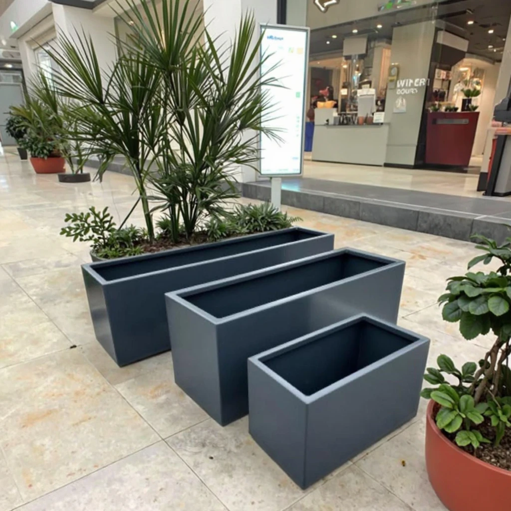 Modern Style Large Rectangular Fiberglass Clay Plant Pots Light Weight  square Concrete Flower Planters| Alibaba.com