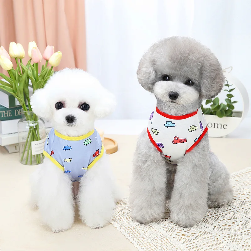 Breathable Pet Spring Summer Vests Puppy Sleeveless Shirts Apparel Clothes for Small Dogs for Cute Pet Cat Dog Home Outdoor
